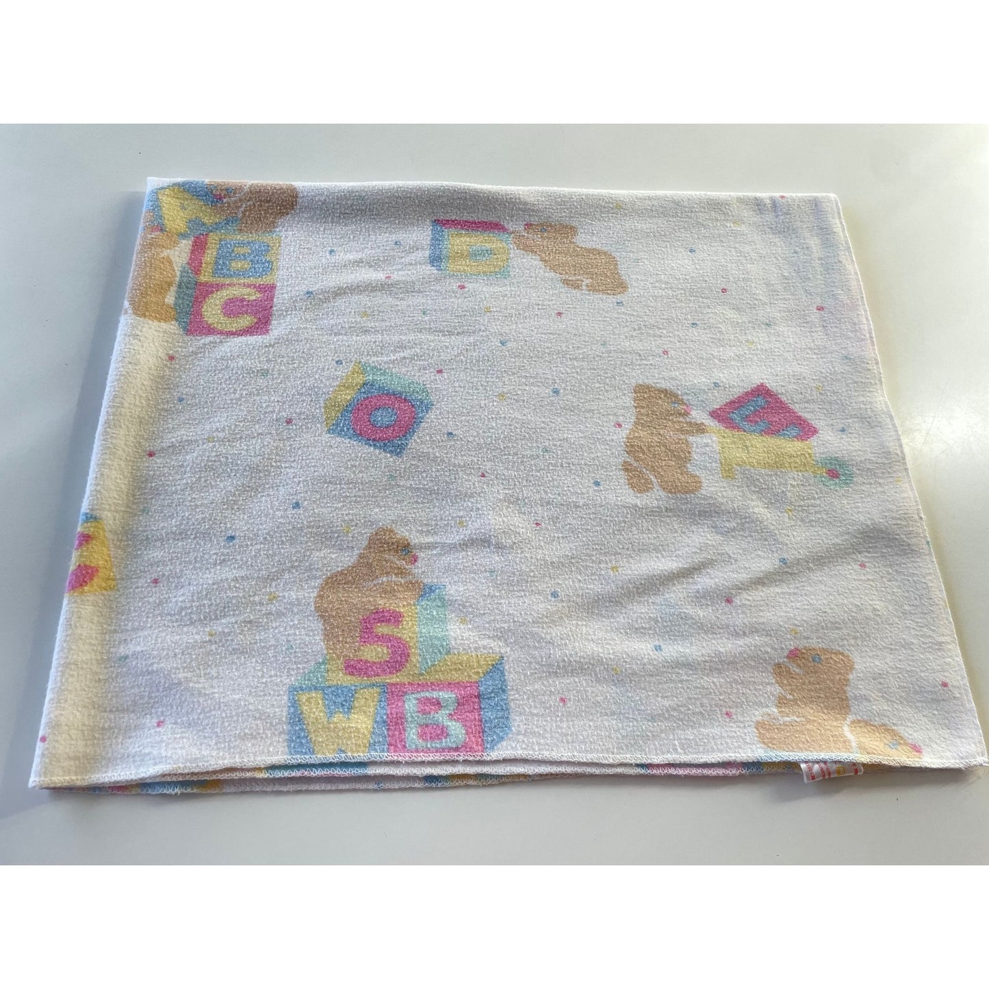 Vintage 70s flannel baby blanket