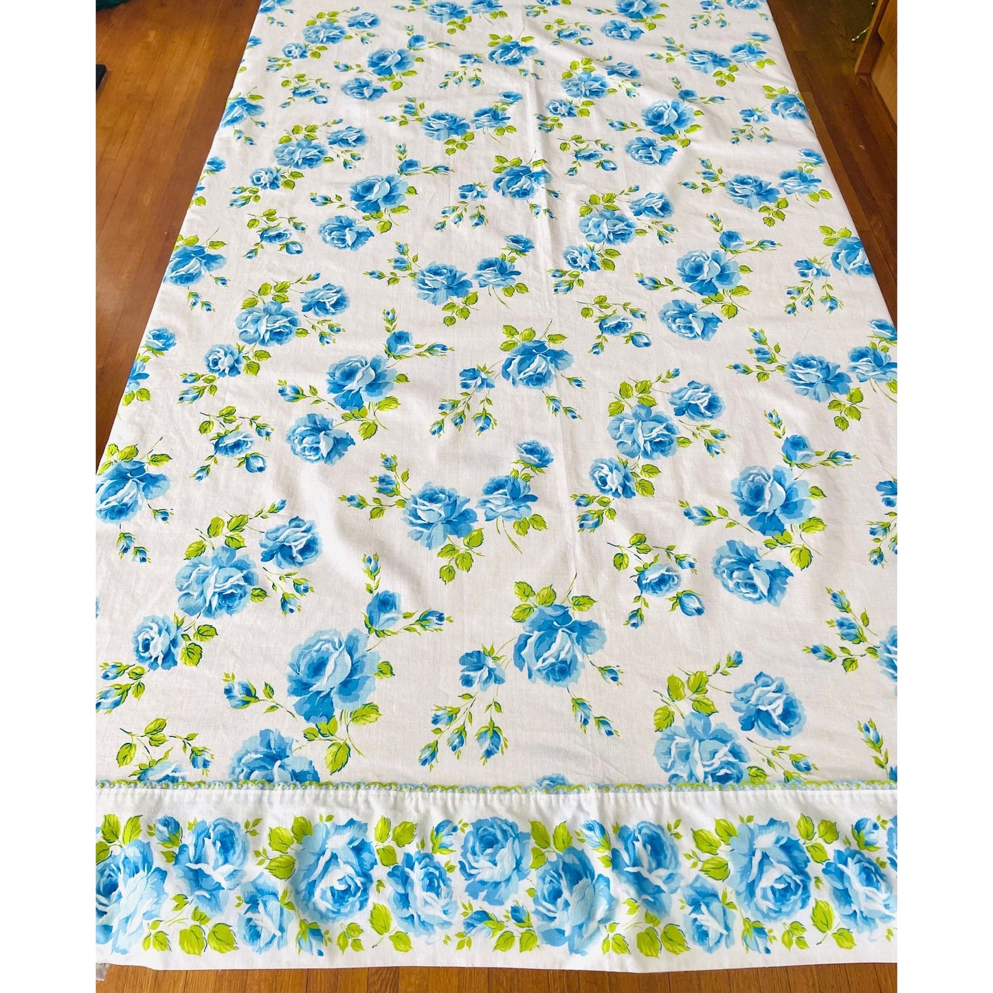 Vintage 70s flat sheet, twin size bed, Wabasso