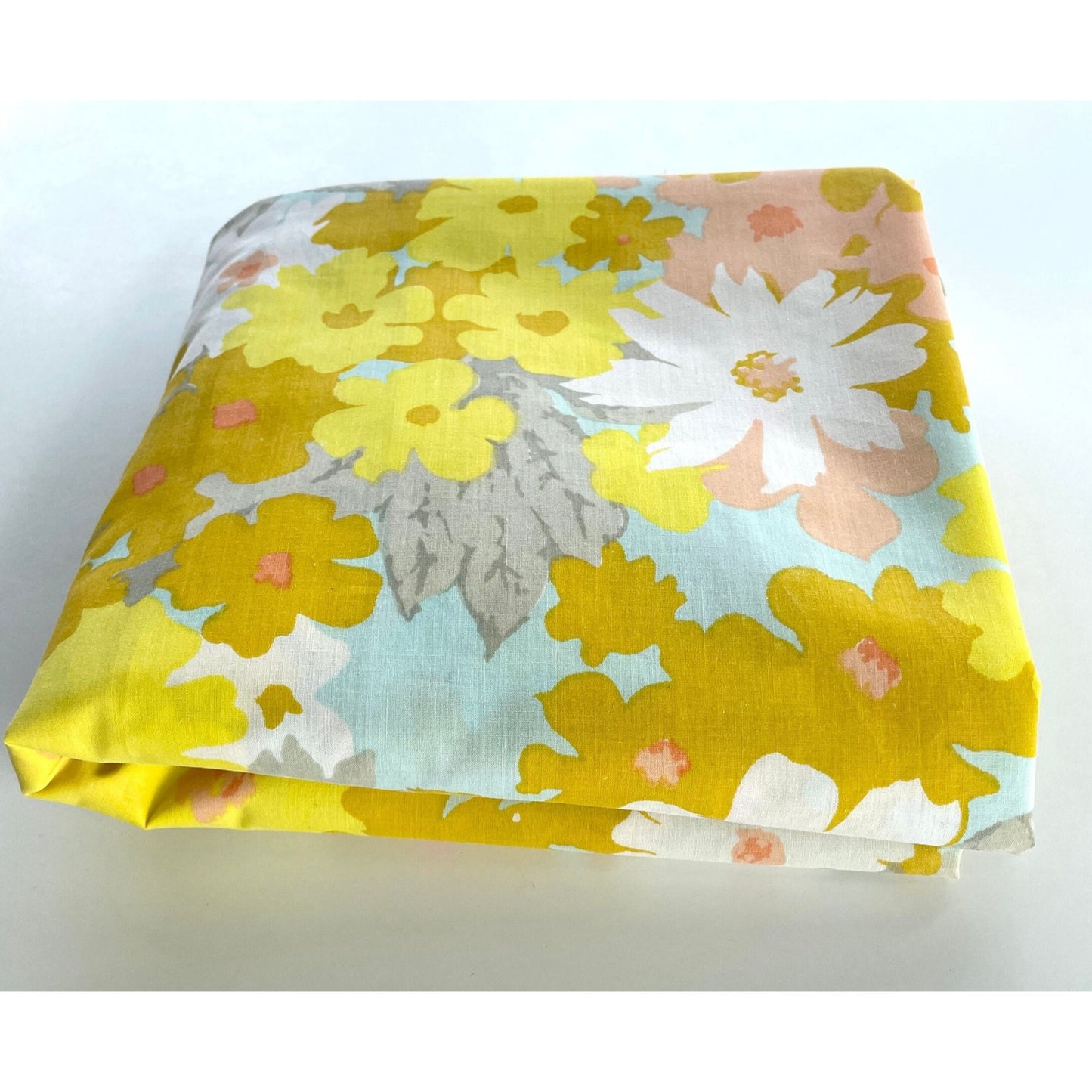 Vintage 70s fitted sheet, twin size bed, Fruit of the Loom