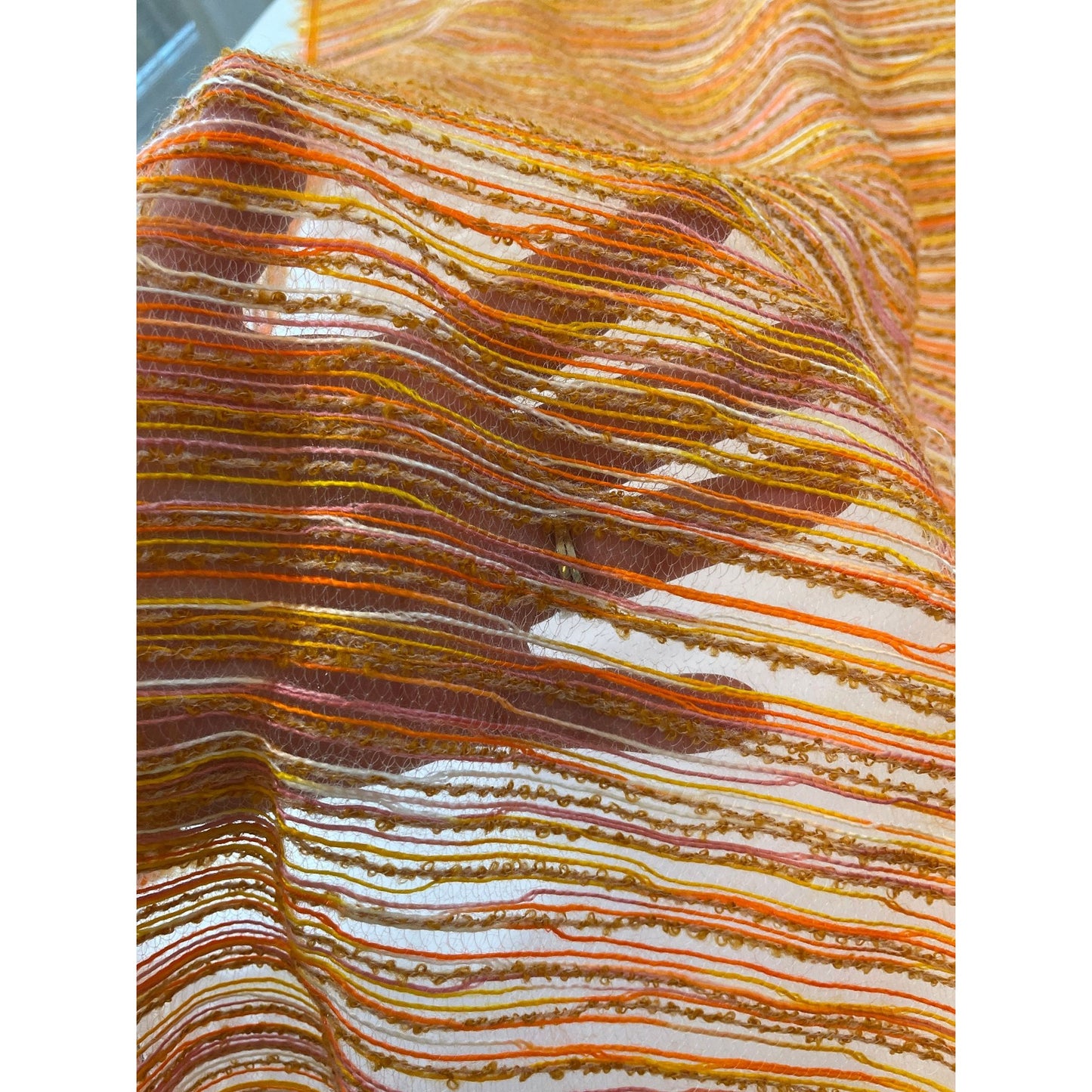 Vintage 70s orange woven mesh panel