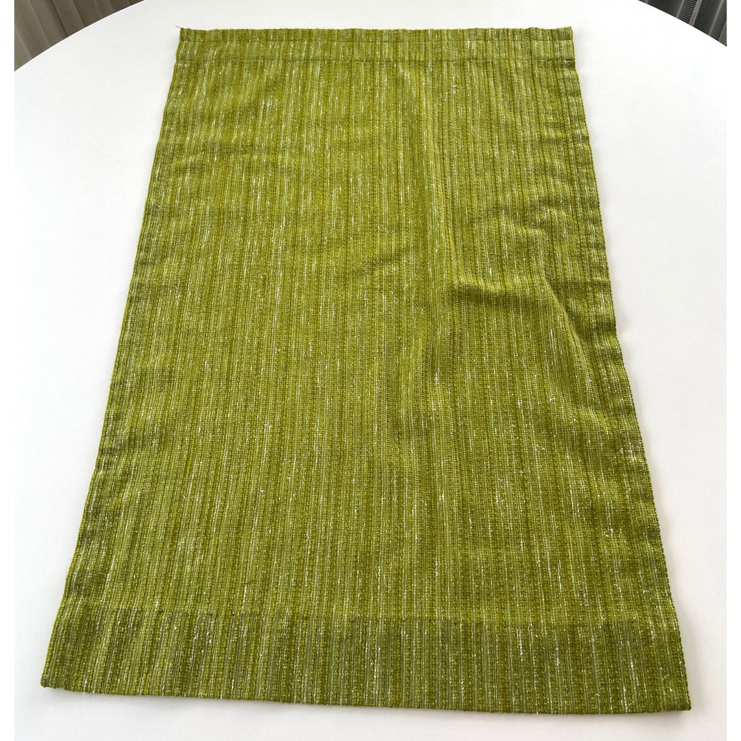 Vintage 70s net avocado green curtain