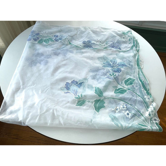 Vintage 80s shower curtain, mint green