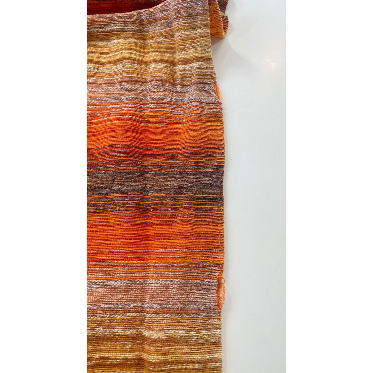 Vintage 70s pleated orange mesh curtain