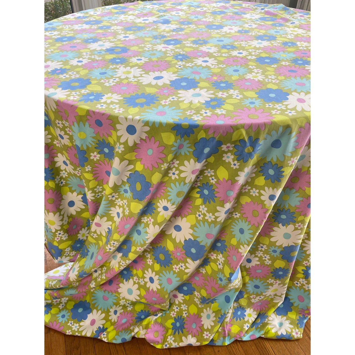 Vintage 70s fitted sheet, Wabasso, twin size bed