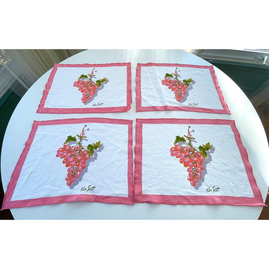 Vintage linen napkins, set of 4, designed by Ken Scott