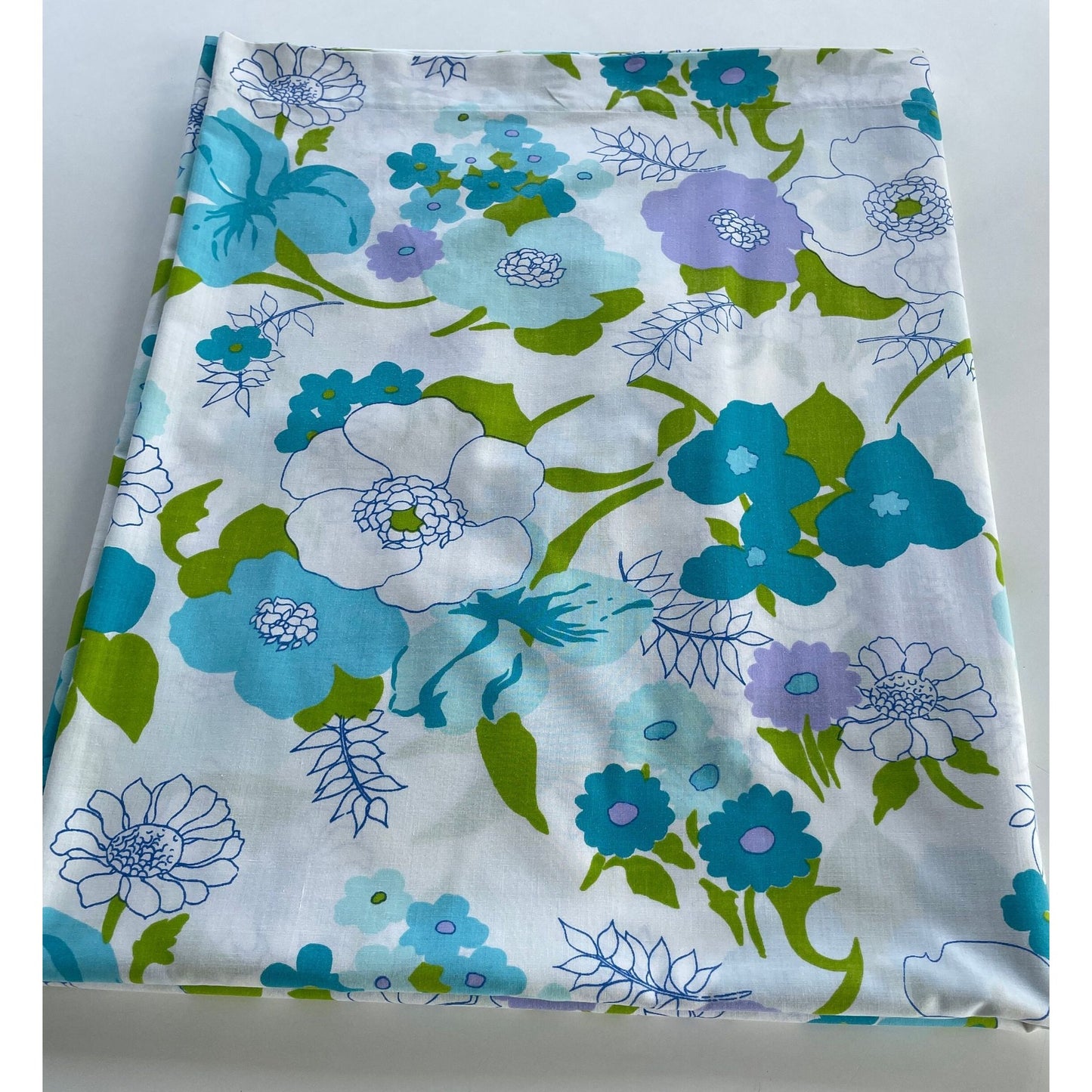 Vintage 70s flat sheet, queen / double size bed, TruPrest