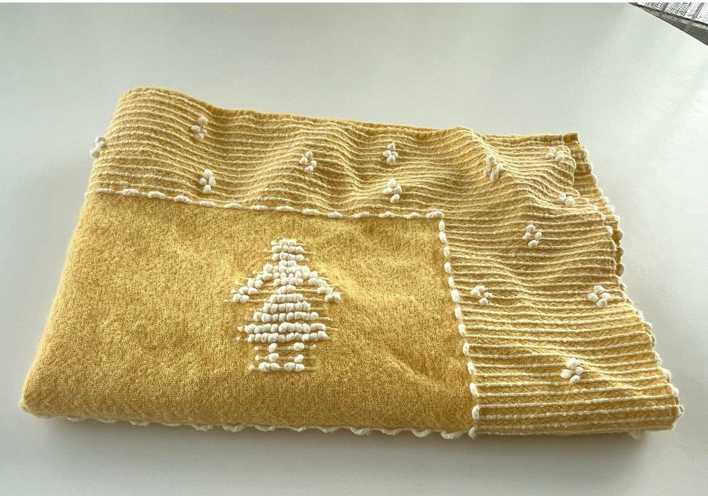 Vintage Murray Bay throw blanket, Canadian Steamship Lines