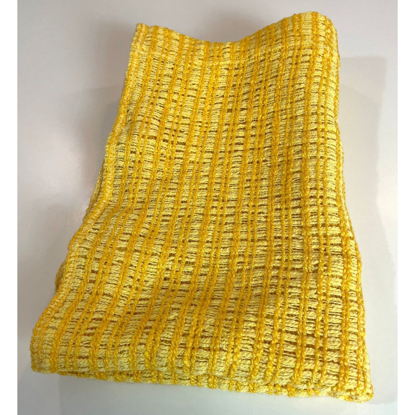 Vintage 70s curtain, orange/yellow mesh panel