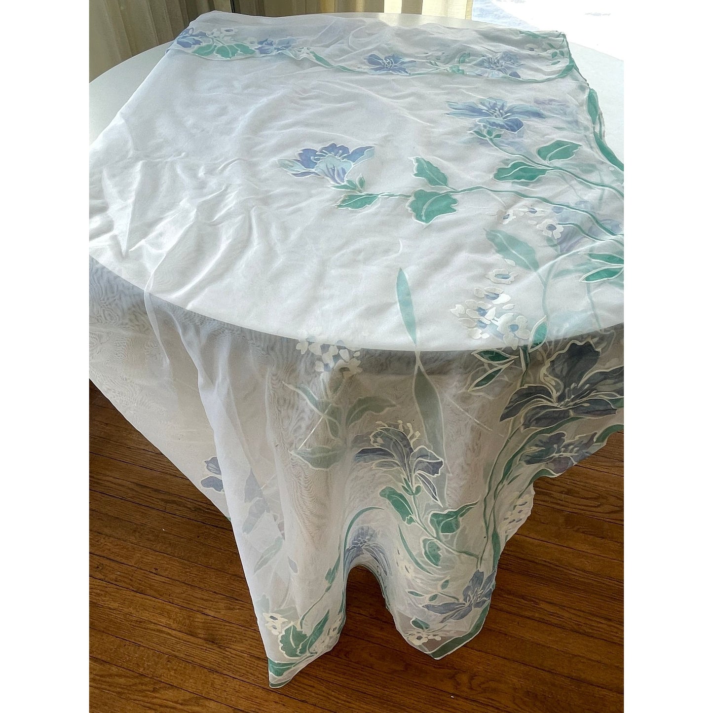 Vintage 80s shower curtain, mint green