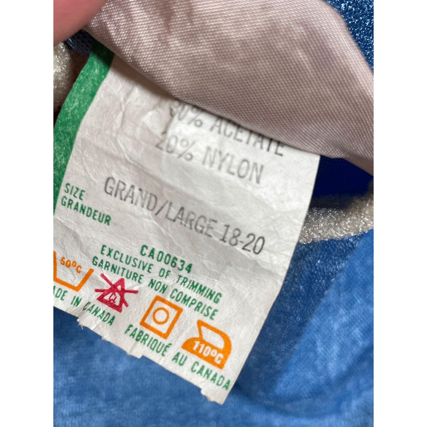 Vintage 80s robe, blue terrycloth, Sears