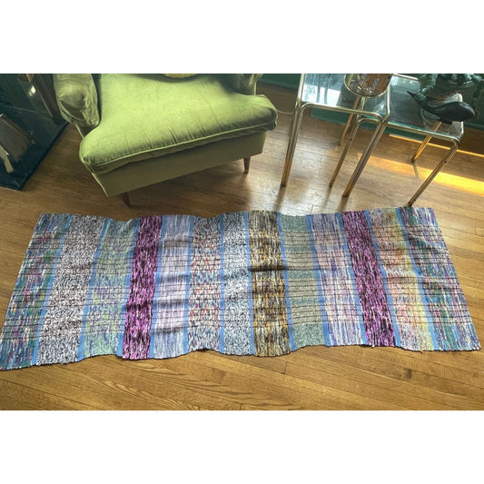 Vintage 60s kilim, authentic Canadian handmade rag rug