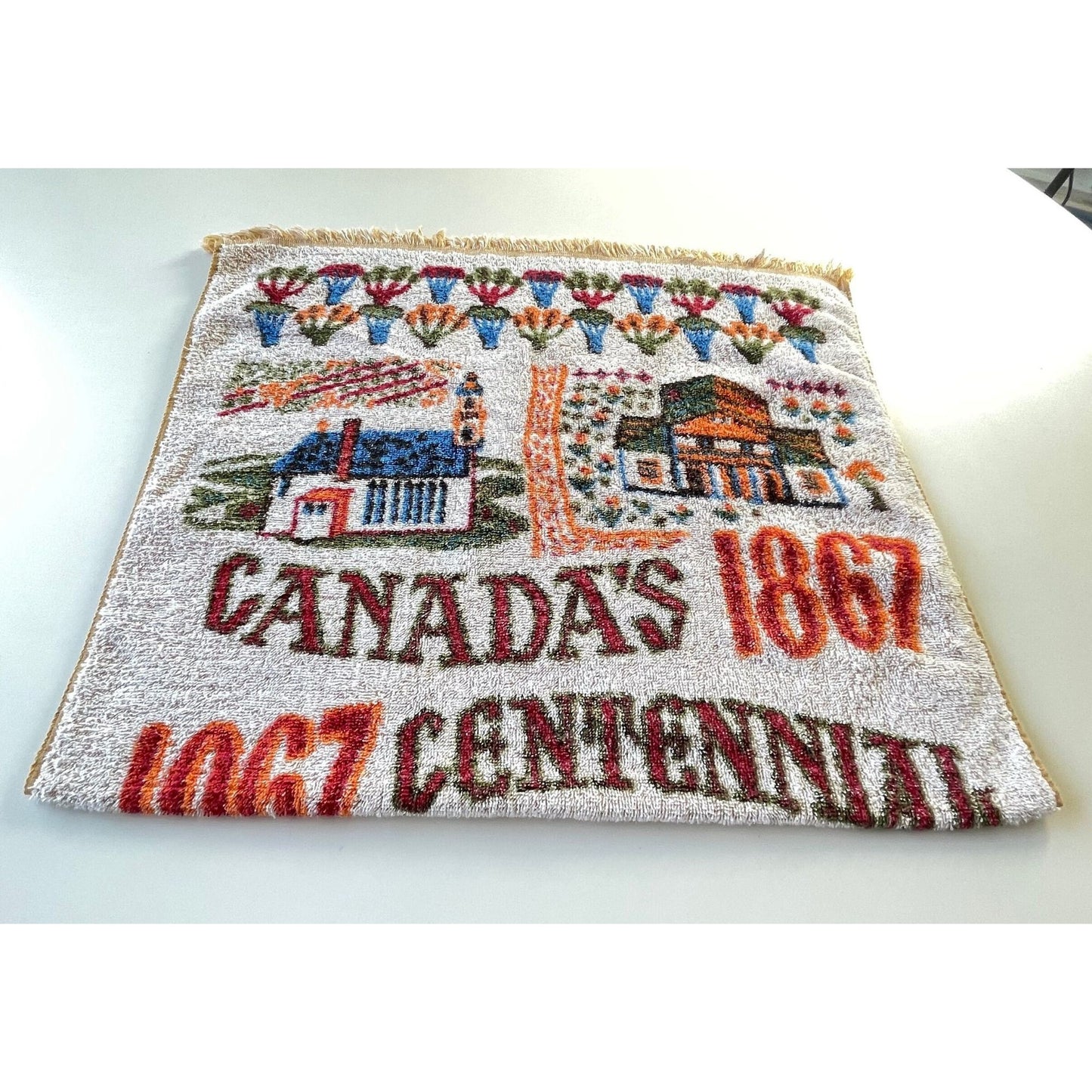 Vintage 60s Canada Centennial bath towel