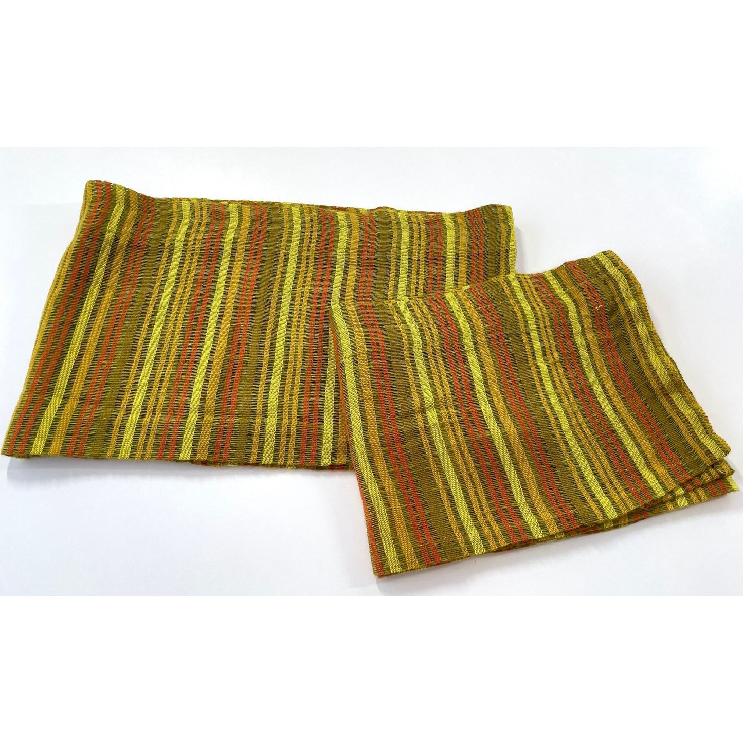 Vintage 60s valance, yellow orange stripes