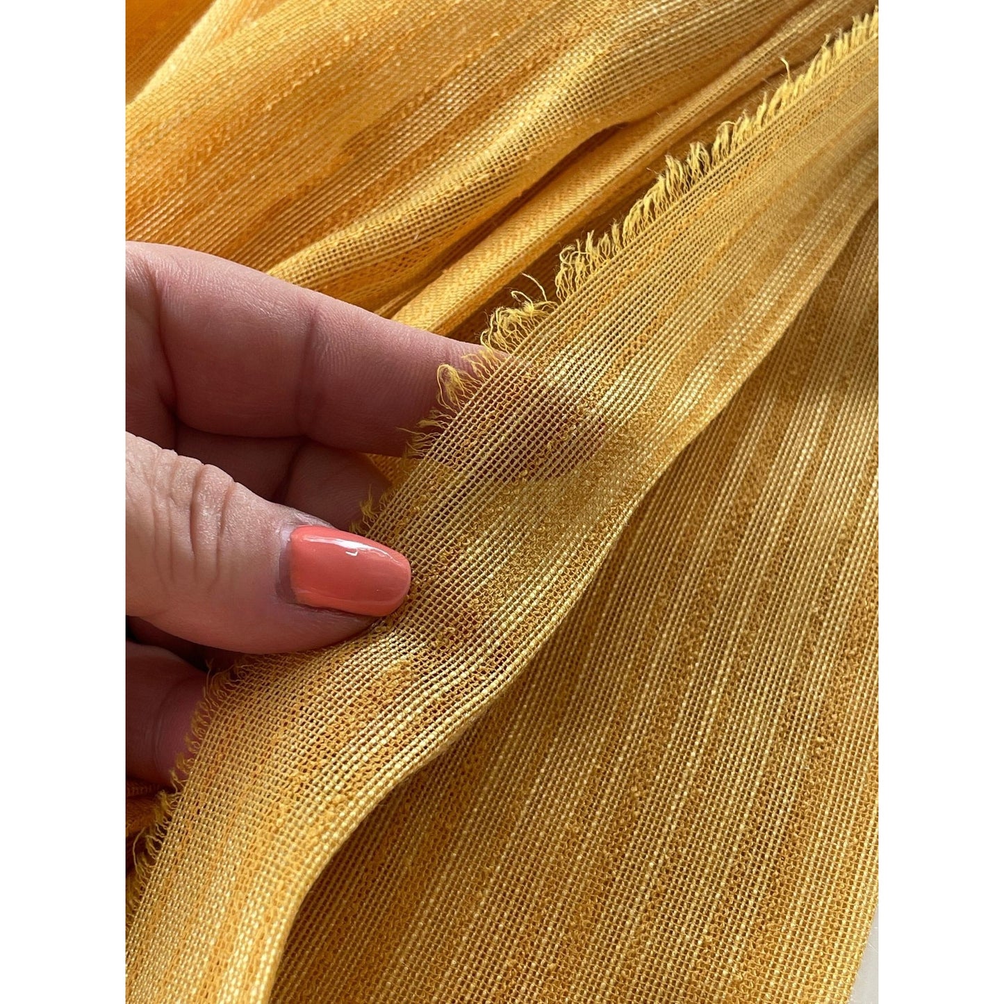 Vintage 70s pleated curtain, yellow sheer panel