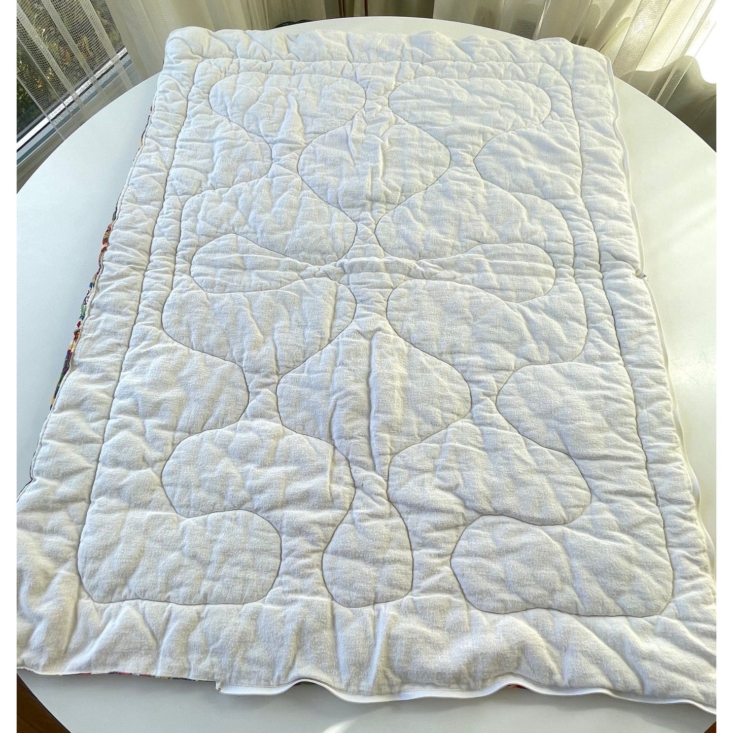 Vintage 70s faux patchwork baby blanket