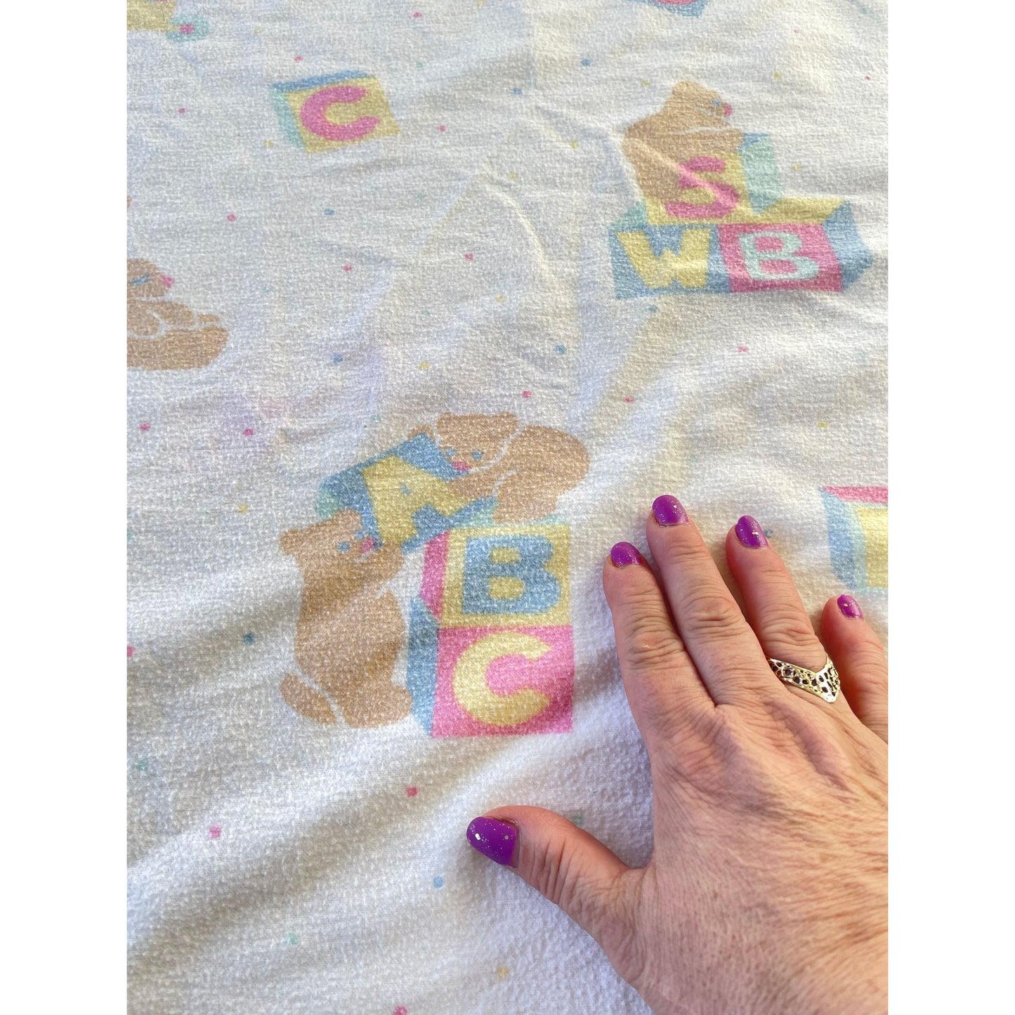 Vintage 70s flannel baby blanket