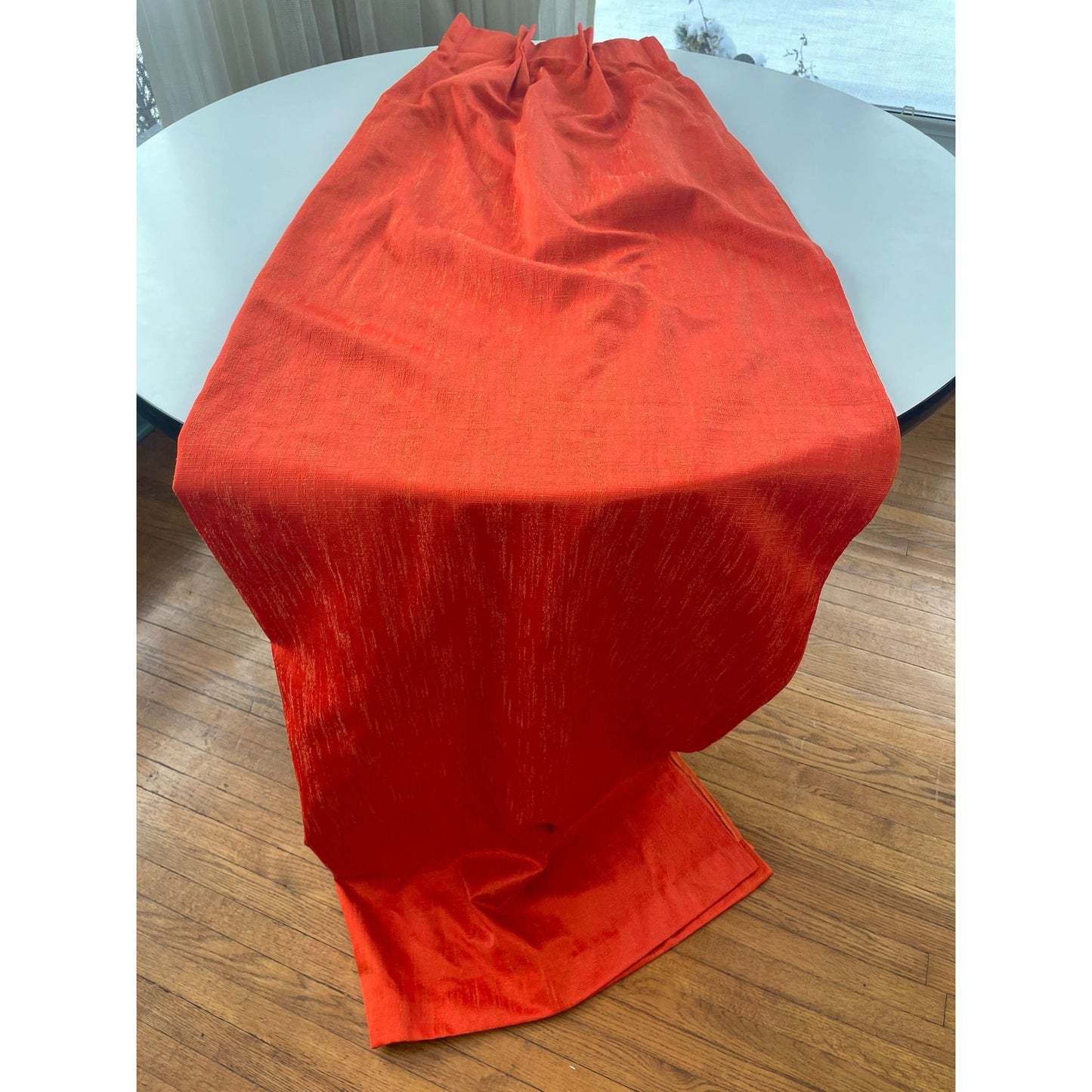 Vintage 60s orange pleated drape
