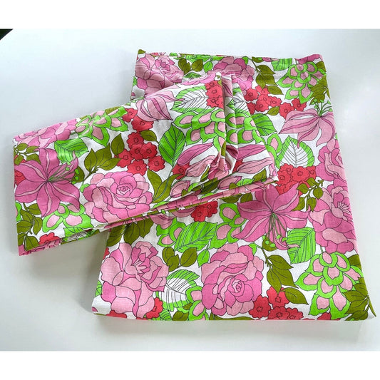 Vintage 70s flat or fitted sheet, Wabasso, twin size