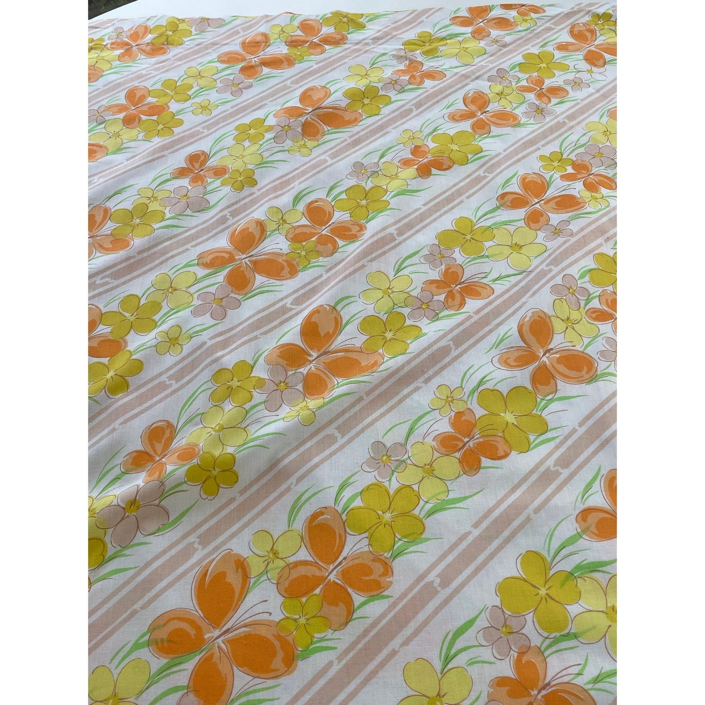Vintage 70s flat sheet, full/double size, Wabasso