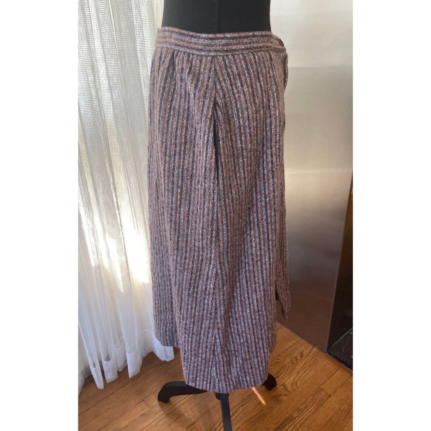 Vintage 80s skirt, wool blend tweed, Marjorie Hamilton