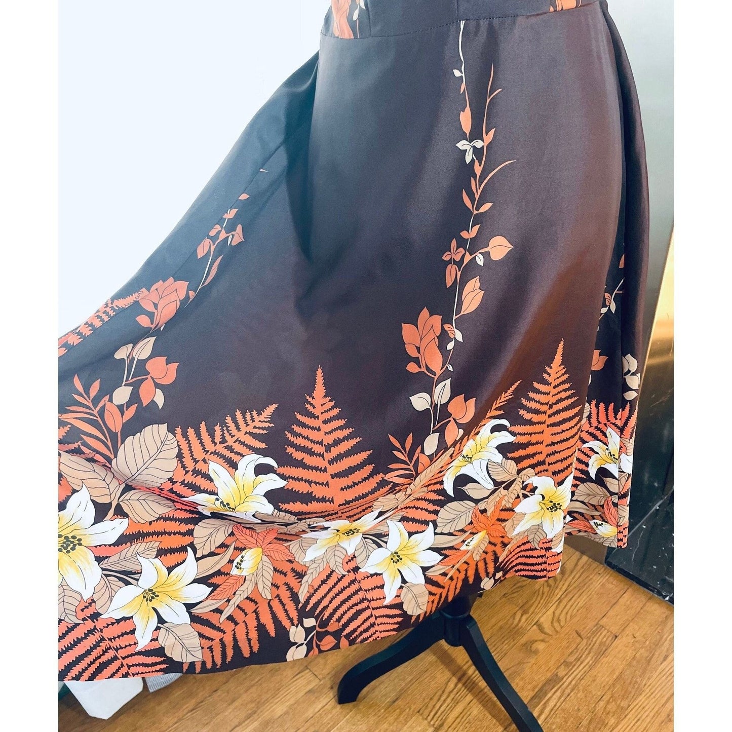 Vintage 80s dress, chocolate brown, sleeveless, bra inserts, Sand Pebble of Hawaii
