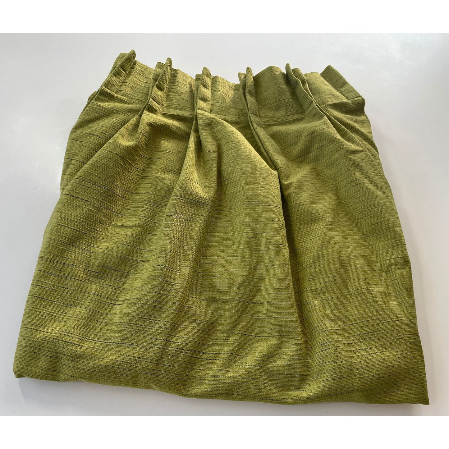 Vintage 70s green pleated curtain