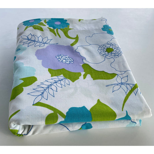 Vintage 70s flat sheet, queen / double size bed, TruPrest
