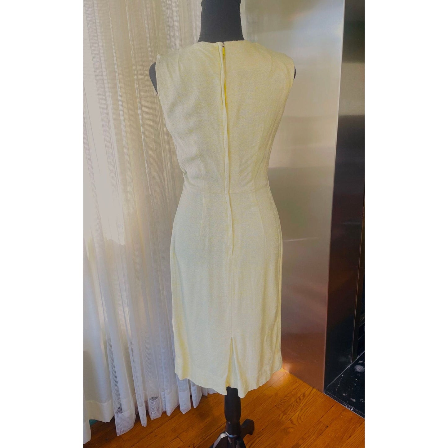 Vintage dress, 1940s buttery yellow, AlJean made in Canada