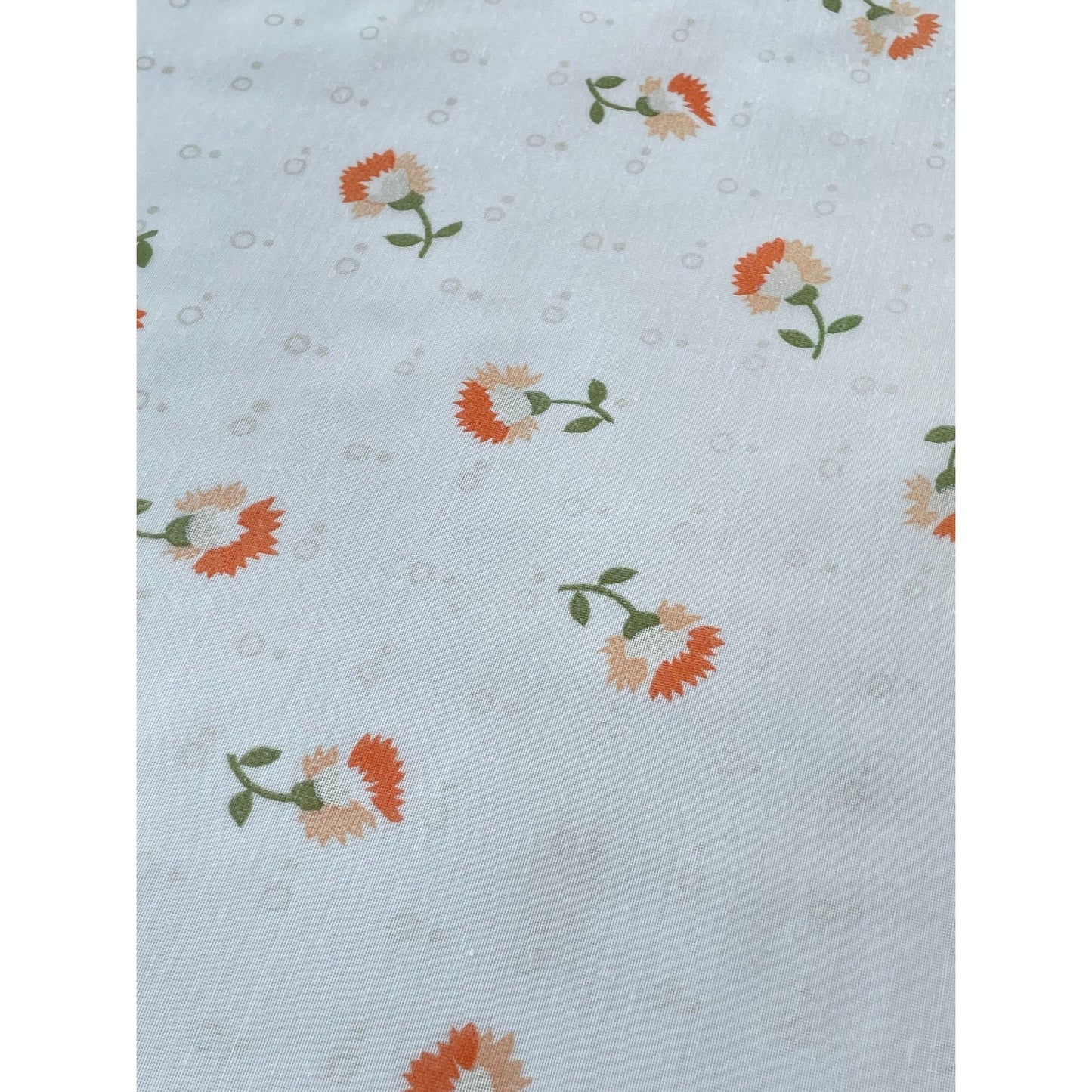 Vintage 80s curtain, sheer green yellow floral, single panel