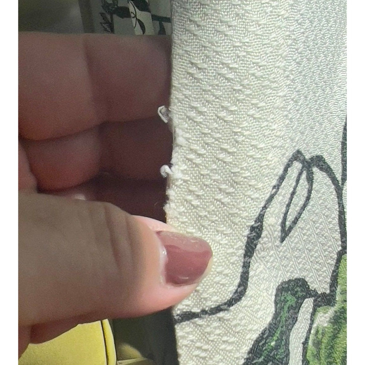 Vintage 60s pleated curtain, green and white bold floral fiberglass panel