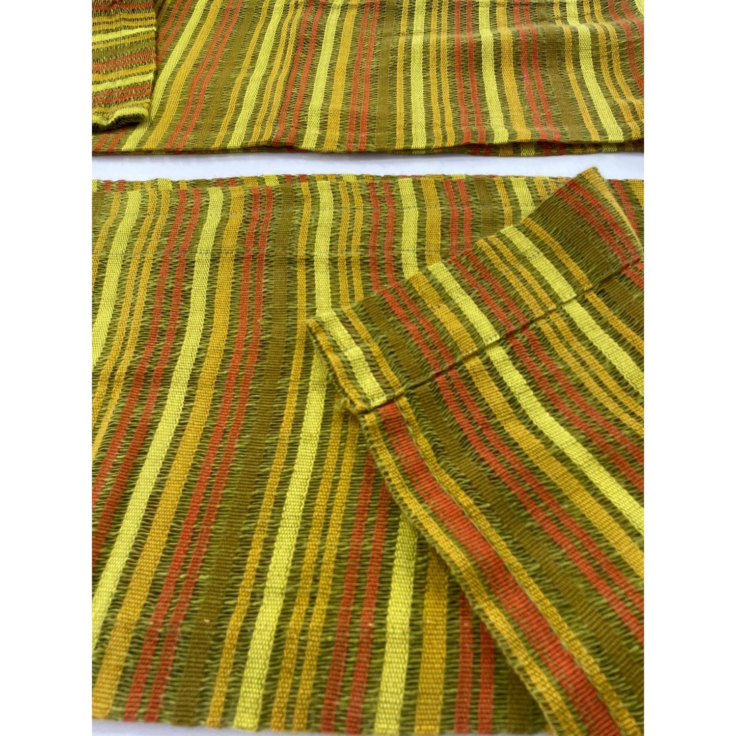Vintage 60s valance, yellow orange stripes