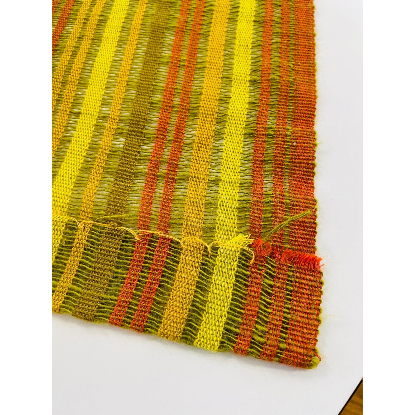 Vintage 60s valance, yellow orange stripes