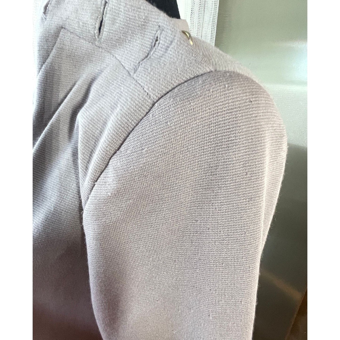 Vintage 80s dress, grey/beige, long sleeves