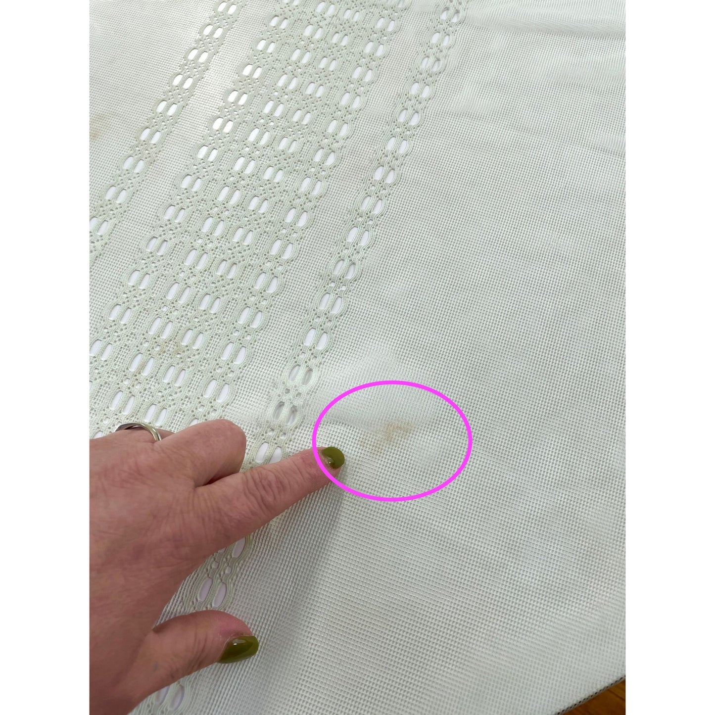 Vintage 70s curtain, soft mint sheer mesh panel