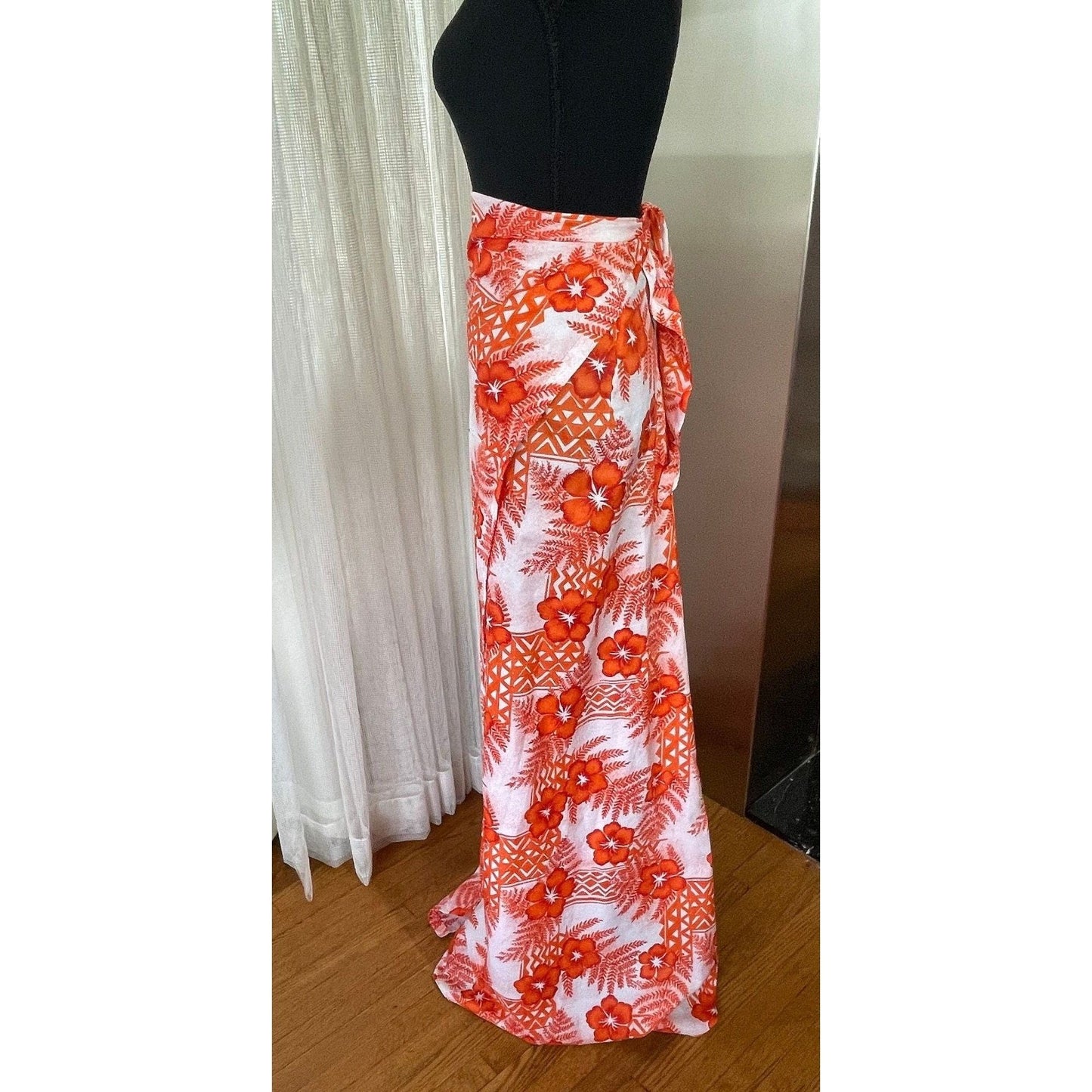 Vintage 80s beach coverup, wrap dress skirt, Hilo Hatties Hawaii