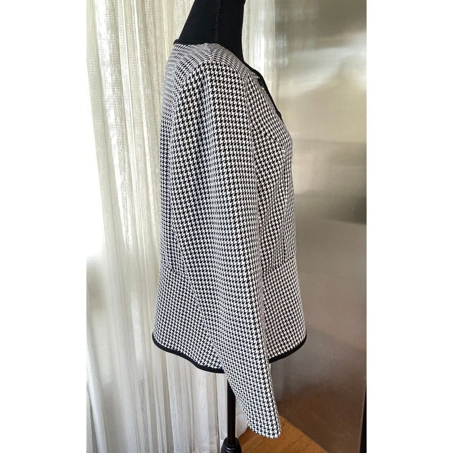 Vintage 80s blazer/ jacket, black and white houndstooth, D'Allaird's