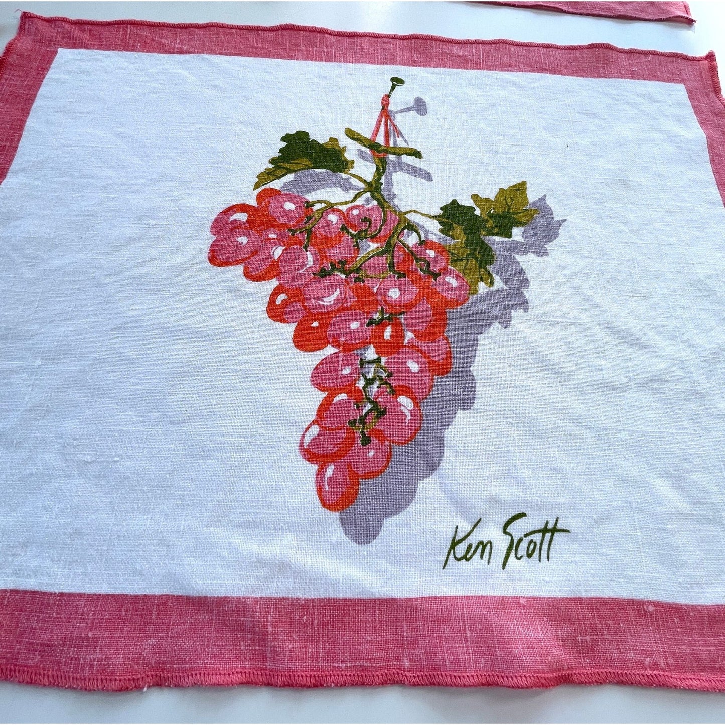 Vintage linen napkins, set of 4, designed by Ken Scott