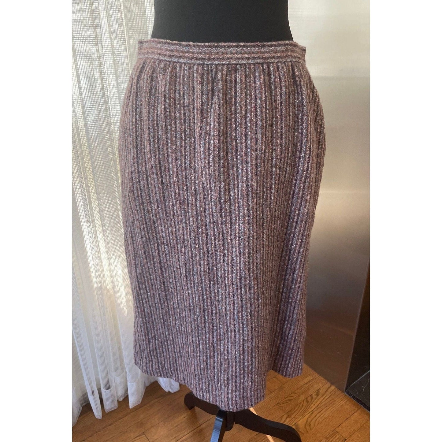 Vintage 80s skirt, wool blend tweed, Marjorie Hamilton
