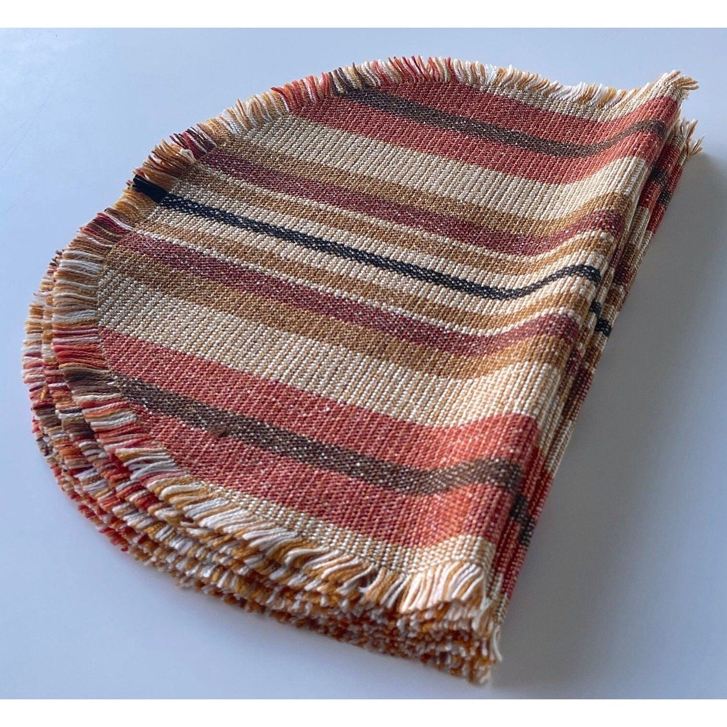 Vintage 80s woven placemats, brown, set of 4