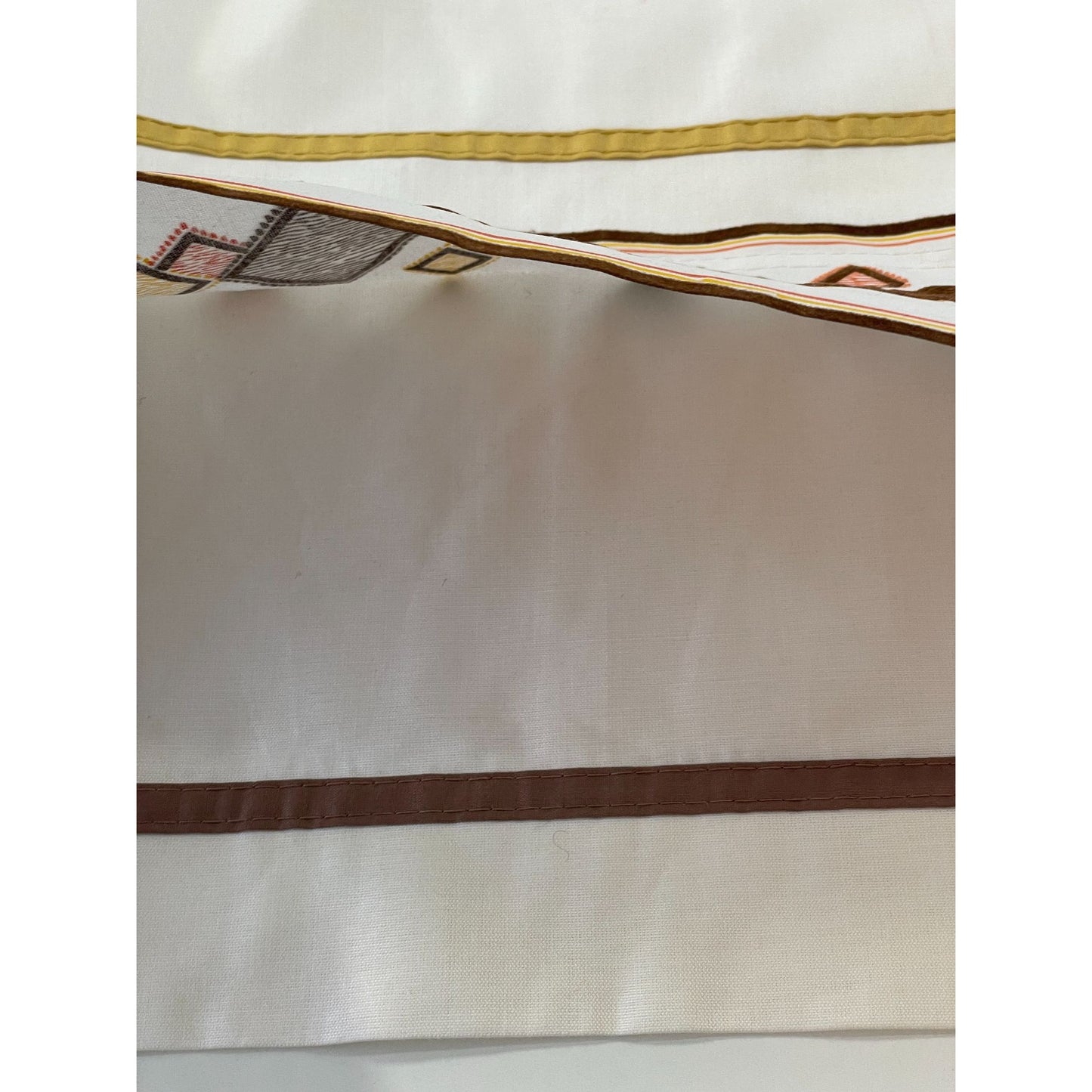 Vintage 60s short curtain, flocked fabric