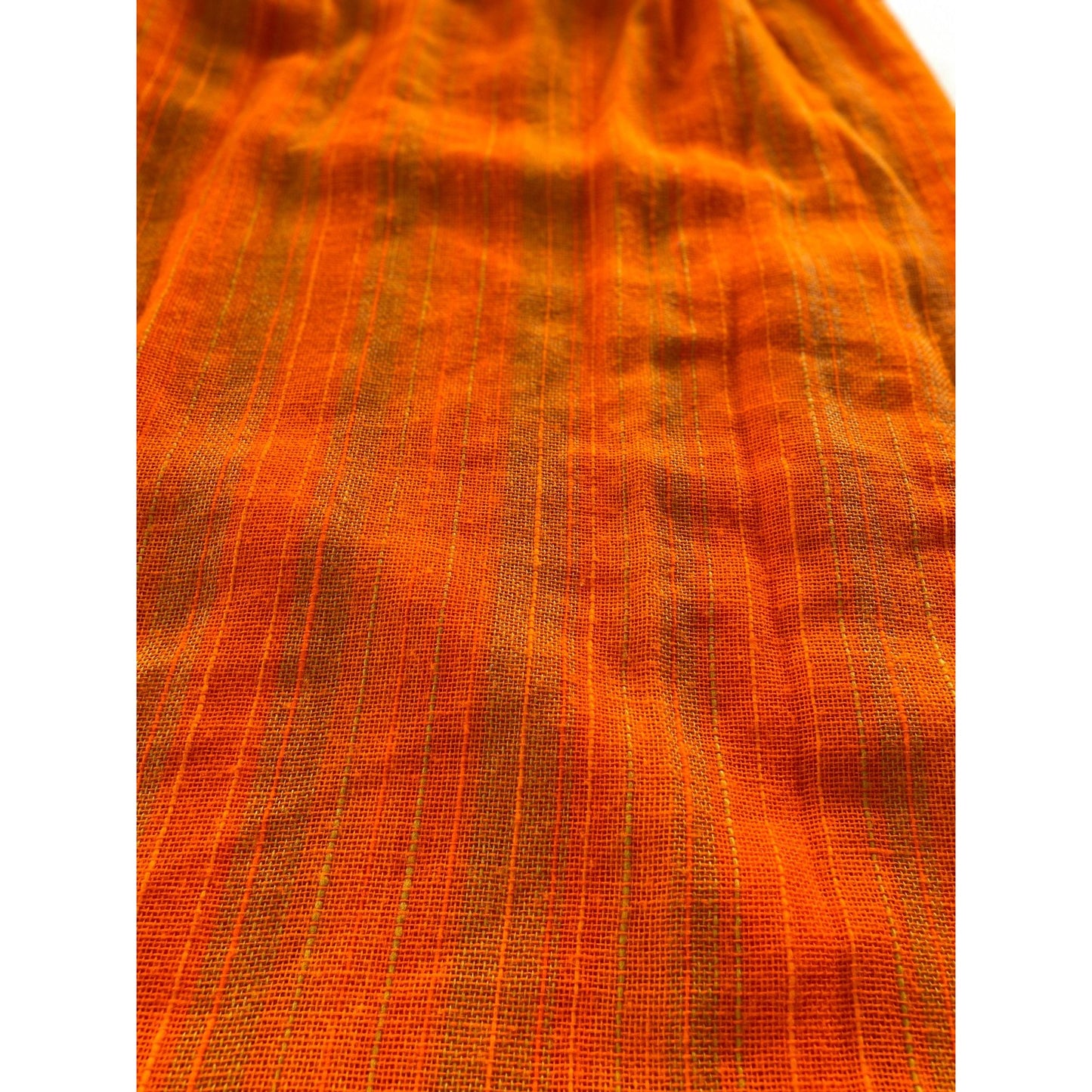 Vintage 70s pleated orange curtain