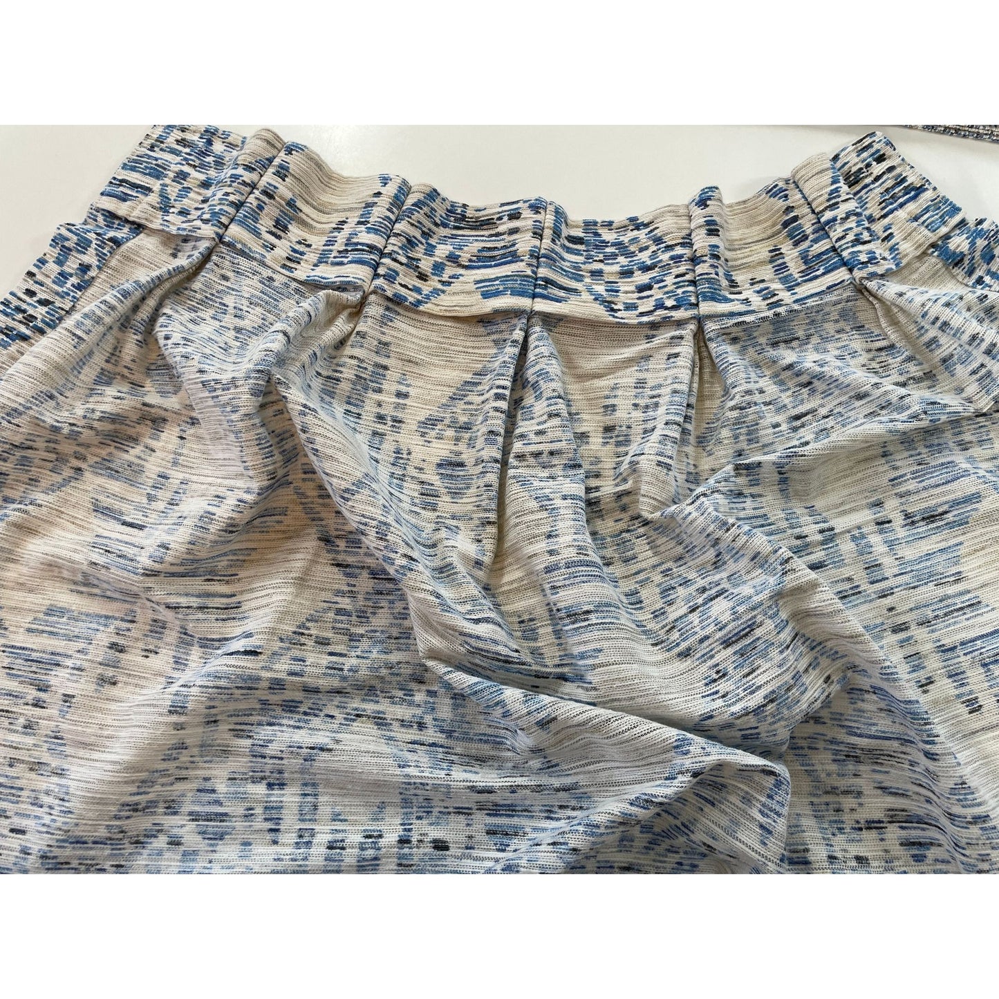 Vintage 70s blue pleated curtains