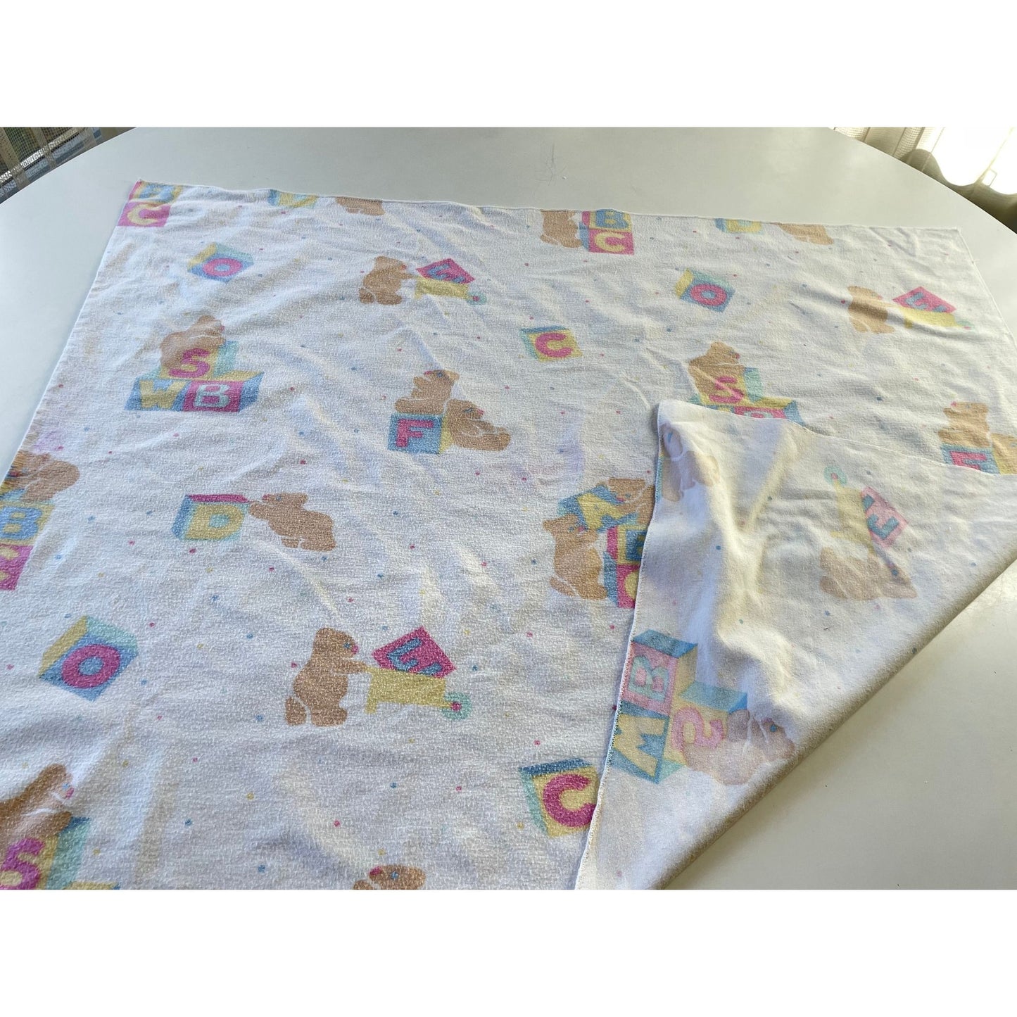Vintage 70s flannel baby blanket