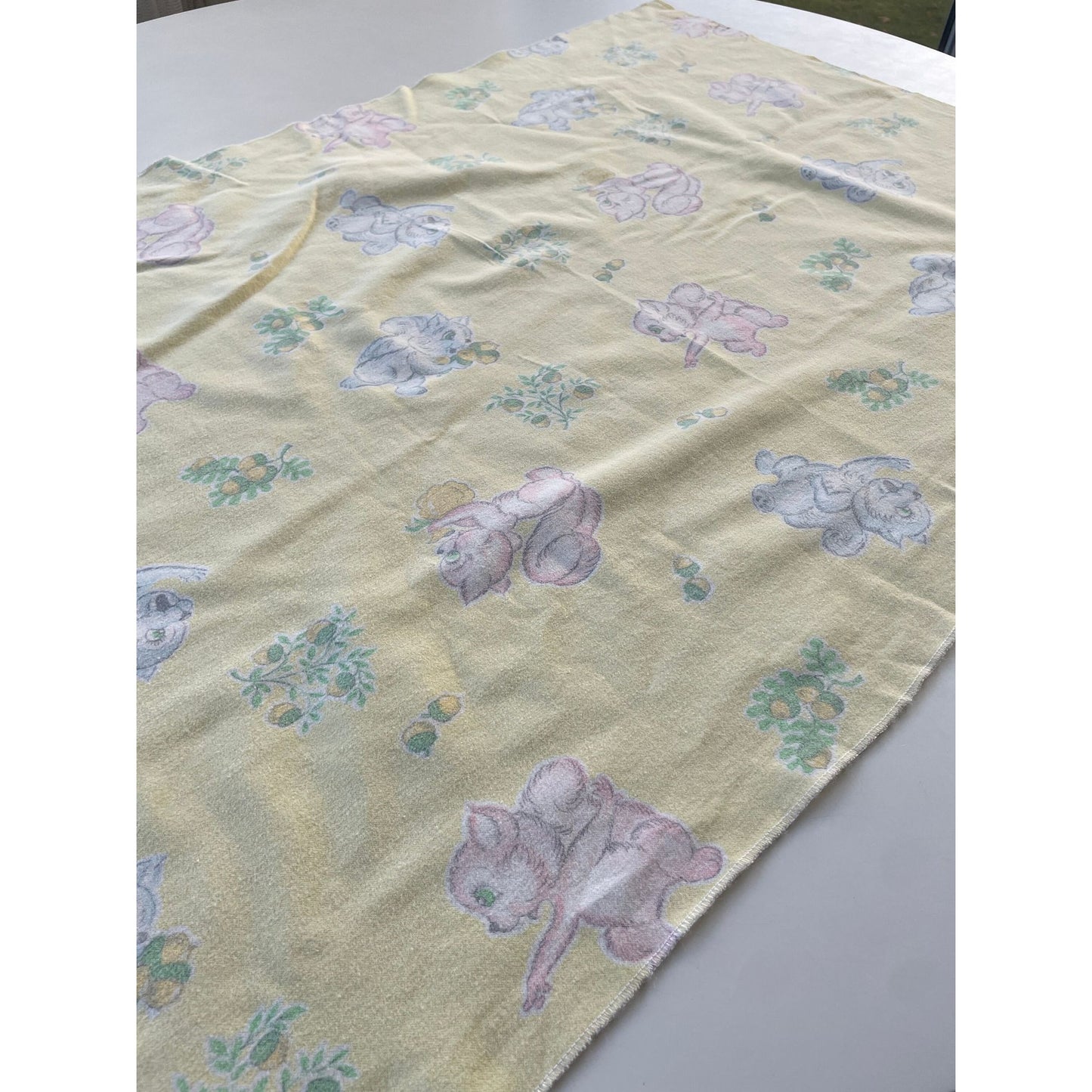 Vintage 70s flannel baby blanket