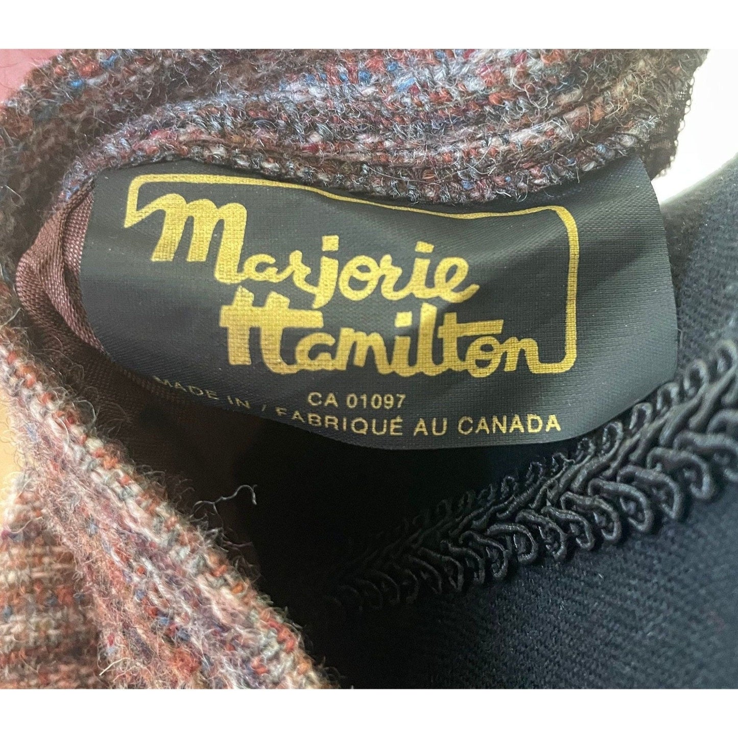 Vintage 80s skirt, wool blend tweed, Marjorie Hamilton