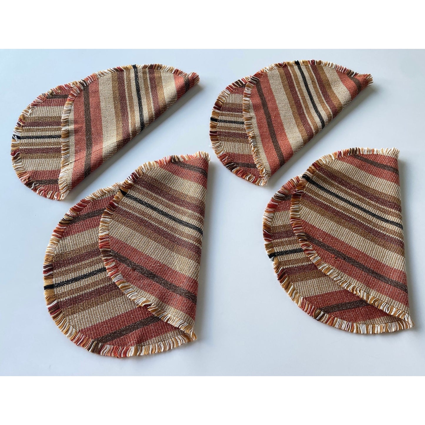 Vintage 80s woven placemats, brown, set of 4