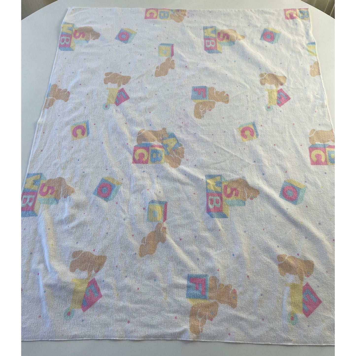 Vintage 70s flannel baby blanket