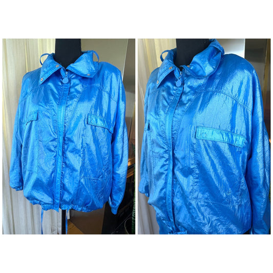 Vintage 80s windbreaker, Artic blue track jacket, Adidas