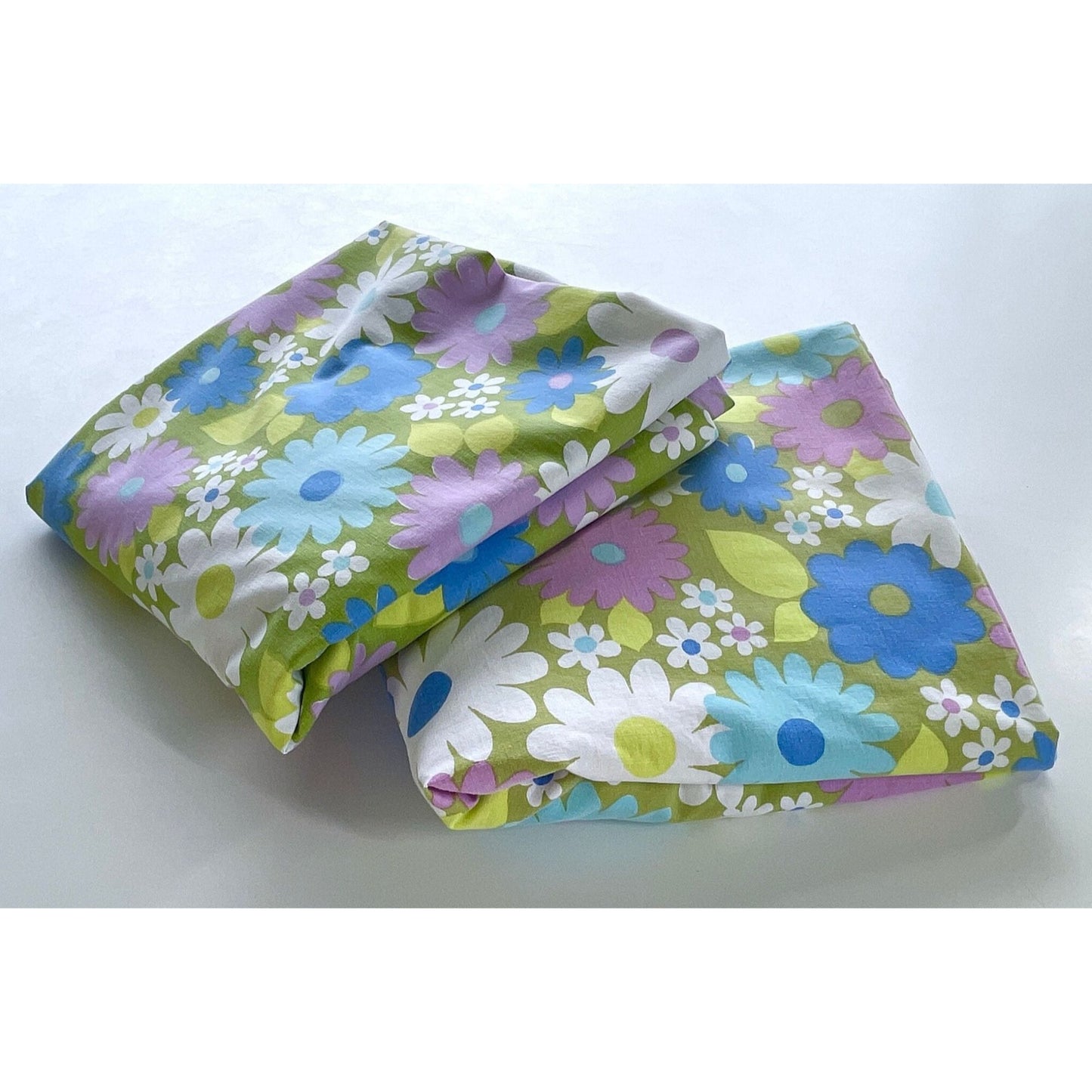 Vintage 70s fitted sheet, Wabasso, twin size bed