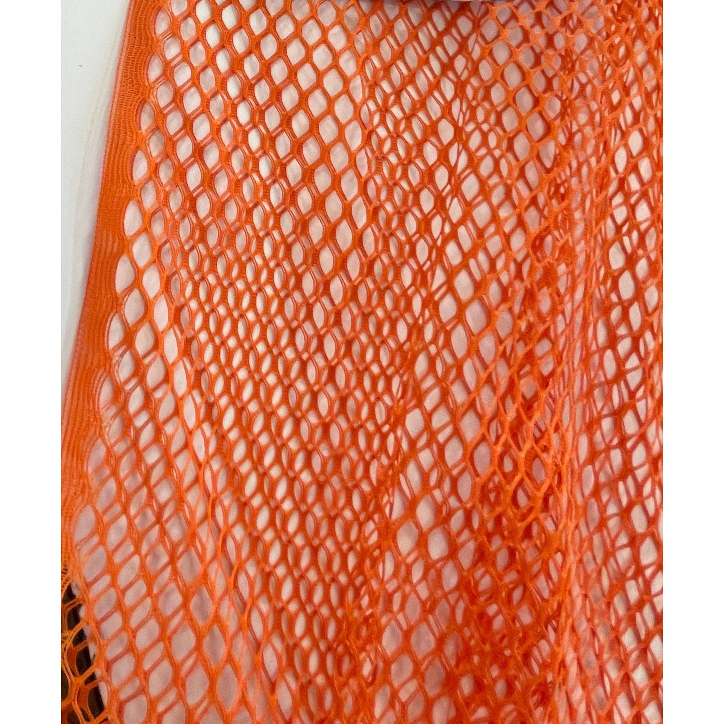 Vintage 70s orange mesh curtain
